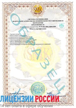 Образец сертификата соответствия (приложение) Мичуринск Сертификат OHSAS 18001